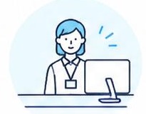 窓口で対応する職員のイラスト